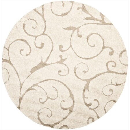 Safavieh 4 x 4 ft. Round Cream and Beige Florida Shag Rug SG455-1113-4R